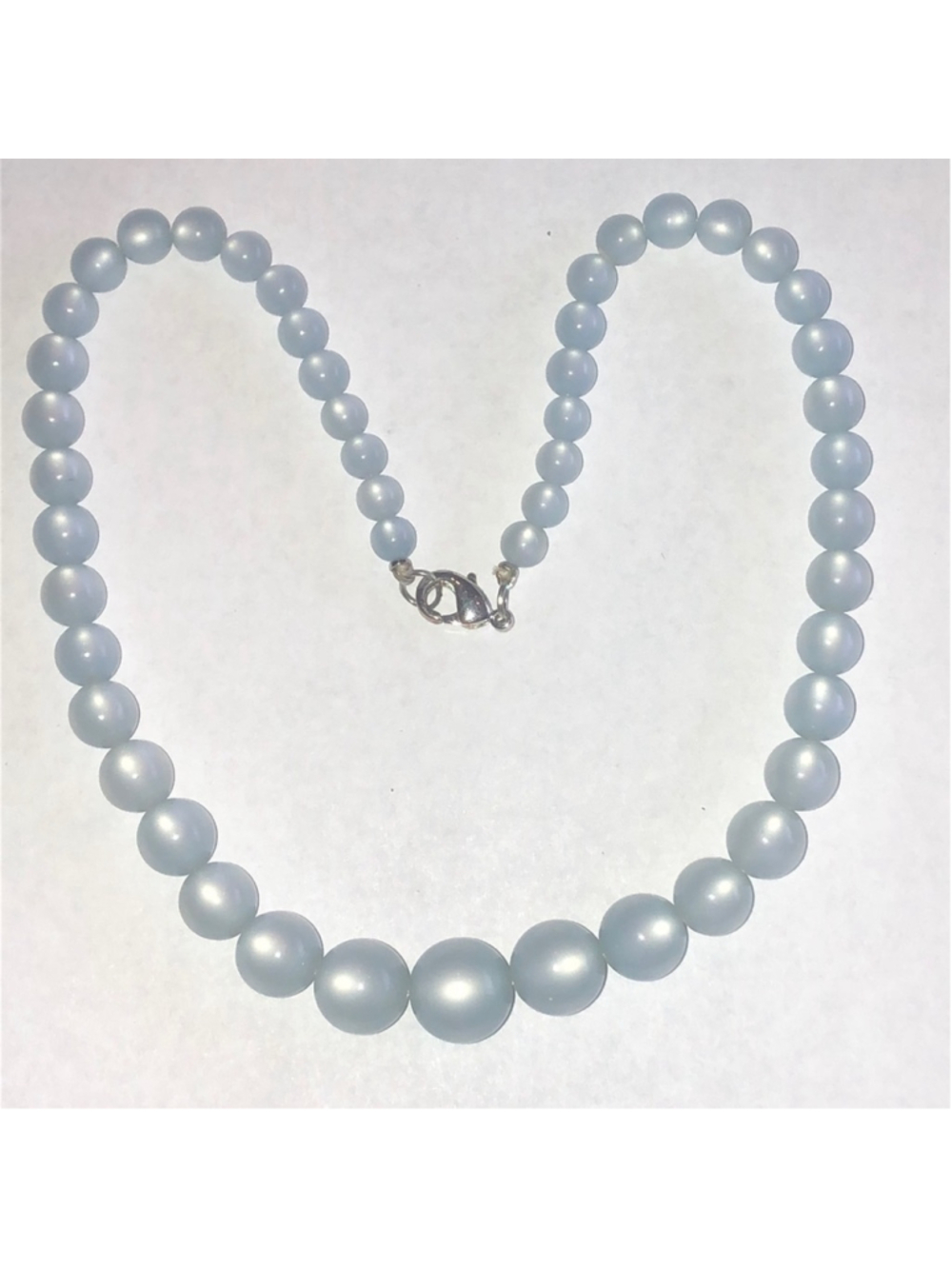 Elegant Blue Moon Glow Beaded Boho Choker Necklace
